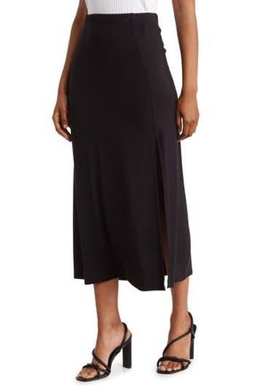 Go Couture Side Slit Maxi Skirt in Black at Nordstrom Rack, Size X-Large