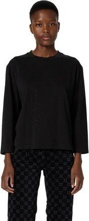 Gerard Darel Hermine Relaxed Long Sleeve Top in Black at Nordstrom, Size Medium