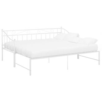 Berkfield Home Pull-out Sofa Bed Frame White Metal 90x200 cm