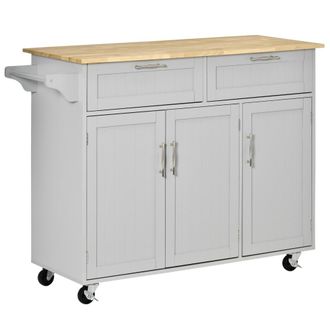 HOMCOM Isla de cocina 121x46x91 cm gris