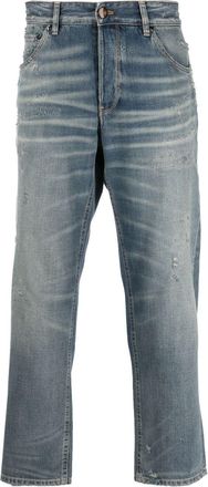 Pantaloni Torino whiskering-effect straight-leg jeans - men - Cotton/Lyocell - 33 - Blue