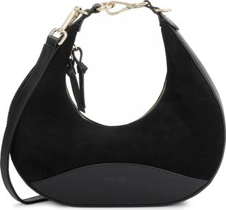 Kazar Sculpturale Halvemaan Handtas - Dames - Handtassen - Zwart - ONE Size - Leer - Tassen