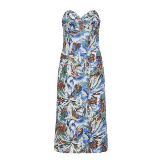 Paco Rabanne Party Dresses, female, Multicolor, Size: M Midi Dress With Floral Sequin Embroidery
