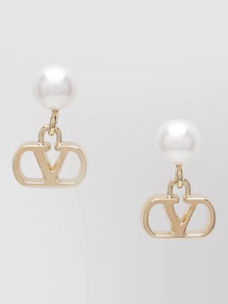 Valentino Garavani drop earrings featuring single pearl detail