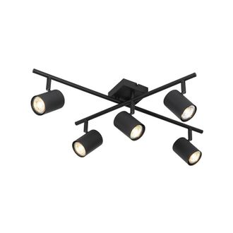QAZQA Qazqa - Modern Ceiling Light Black 5-Light Adjustable Square - Jeana