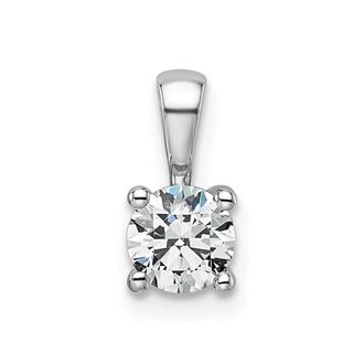Diamond2Deal 14k White Gold 1/2 Ct Round Lab Grown Diamond Solitaire Pendant