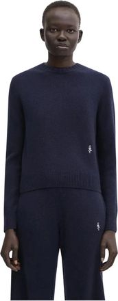 Sporty & Rich SRC Kasjmier Trui - Dames - Cashmere truien - Blauw - M - Kasjmier - Truien & Vesten