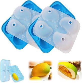 No Brand Molde De Silicona Con Forma De Mango: 2 Piezas De Moldes 3d Con Forma De Fruta Para Hornear/postres Con 8 Cavidades, Excelentes Para Pasteles, Dulces,