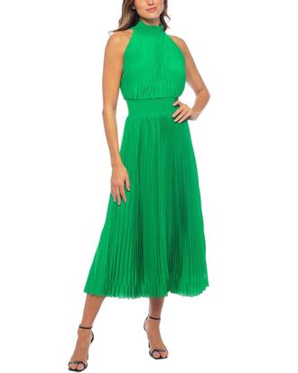 OLEG CASSINI Pleated Midi Dress