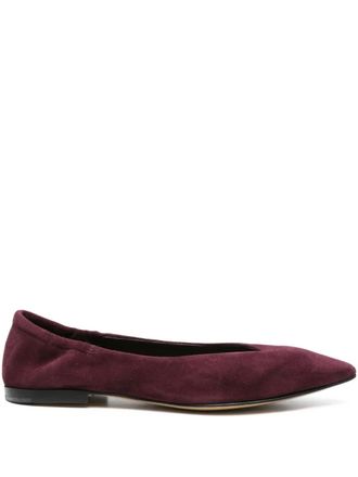Pomme D'Or pointed-toe suede ballet flats - women - Calf Leather/Calf Leather/Calf Suede/Rubber - 40 - Red