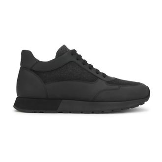 Kazar Schoenen, Heren, Zwart, 44 EU, Leer, Kazar Zwarte sneakers van gecombineerd materiaal