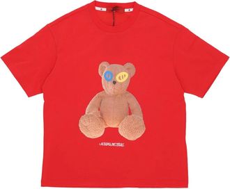 Acupuncture Zachte Pasvorm Ronde Hals Rubberen Print - Heren - T-shirts - Rood - S - Katoen - Tops