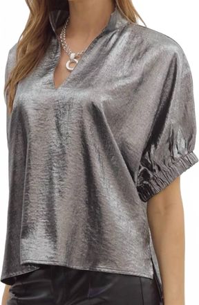 Entro Metallic Top In Silver