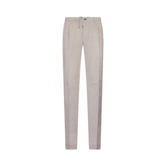 Pantaloni Torino Slim-fit Trousers, male, Gray, Size: 2XL Linen Trousers