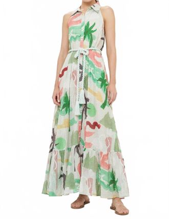 Oliphant Sleeveless Maxi Shirt Dress In Paradiso Petal