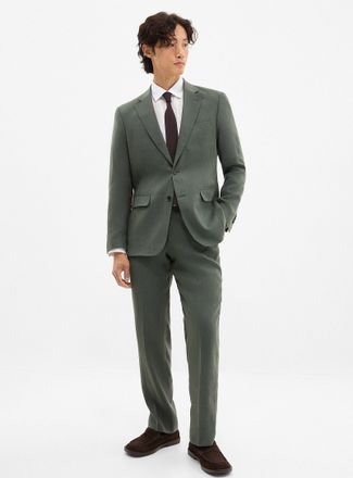 Le 31 Mens Alpine green light pant Linen-blend fabric by Manteco London fit - Slim straight