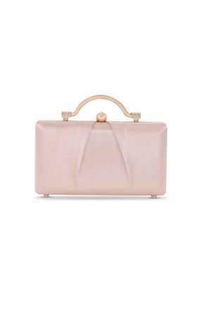 Badgley Mischka Emma Satin Minaudiere with Outer Pocket in Champagne at Nordstrom, Size Small