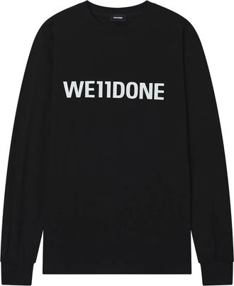 We11done T-shirt met logoprint - Zwart