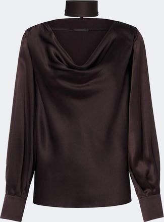Max Mara Elegante scarf-detail silk satin blouse