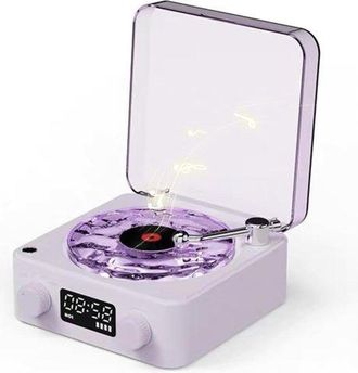 OEM Altavoz Bluetooth De Estilo Vintage Con Luz Nocturna Y Pantalla De Reloj: Altavoz Inal&aacute;mbrico Retro Con Efecto De Ondas De Agua Y Sonido Est&eacute;reo