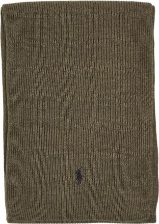 Polo Ralph Lauren Accessoires, Heren, Groen, ONE Size, Wol, Geribbelde wollen sjaal