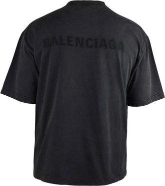 Balenciaga Logo T-Shirt - Heren - T-shirts - Zwart - S - Katoen - Tops