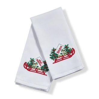 Tag Holly Leaf Sled Christmas Guest Towel Multicolor Cotton in Multicolored at Nordstrom