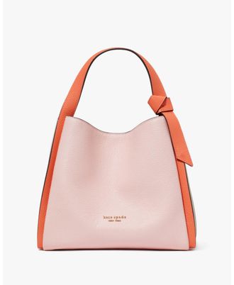 Kate Spade New York Womens Knott Colorblocked Medium Crossbody Tote - Pink Leather - One Size