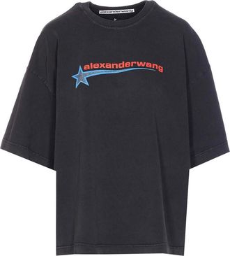 Alexander Wang Washed Black Logo T-Shirt