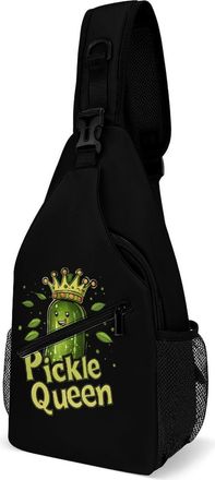 Generic Pickle Cute Queen Mens Crossbody Chest Sling Bag for Travel Hiking Lightweight Shoulder Bags with Small Side