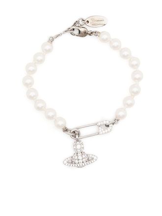 Vivienne Westwood Orb-detail bead bracelet - Neutrals
