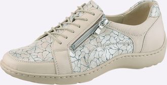 Waldl&auml;ufer Schn&uuml;rschuh WALDL&Auml;UFER, Damen, Gr. 4,5, beige, silberfarben, Glattleder, Schuhe Schn&uuml;rschuh