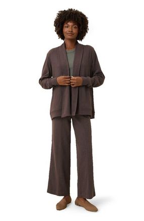 Pact Airplane Short Drape Cardigan in Chocolate Heather at Nordstrom, Size Small