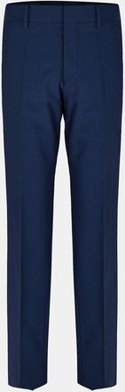 HUGO BOSS Mens Solid Patterned Straight Chinos in Open Blue - Size 58 (Waist)