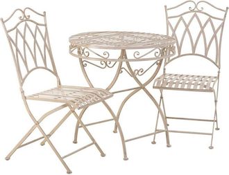 Wanderlust Deco Conjunto Mesa Y 2 Sillas De Forja Blancas