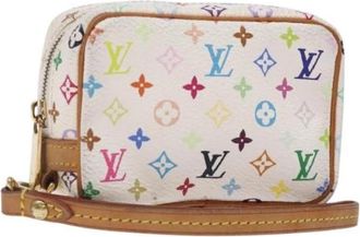 Louis Vuitton Pre-owned Canvas Pouch - Dames - Vintage Clutch - Wit - ONE Size - Leer - Vintage