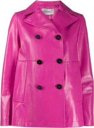 Valentino Double-Breasted Leather Jacket