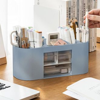 OEM Portal&aacute;pices, Caja De Almacenamiento, Organizador De Escritorio, 10 Compartimentos, Gran Capacidad, Caj&oacute;n Transparente De Doble Capa, Puede Guardar L&aacute;