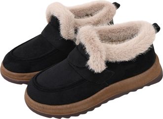 Generic Womens Winter Boots For Outdoor Wear In Rich Melange Tones Round Toe Flat Sole Bootie For Comfort And Warmth Snow Boots(Black, 5.5)