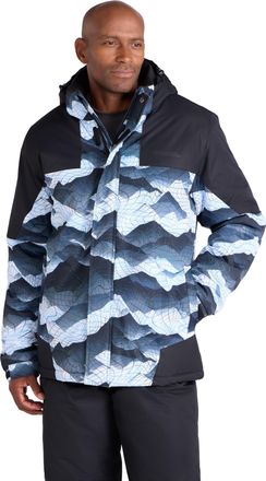 Mountain Warehouse Shadow Mens Printed Ski Jacket - Snowproof, Extra Warmth, Fleece Lined, Adjustable Hem, Cuff & Hood - Ideal Warm Clothing for Holidays Light Grey 3XL