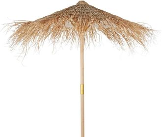 Maisons du monde Sombrilla en fibra vegetal trenzada y madera de abedul