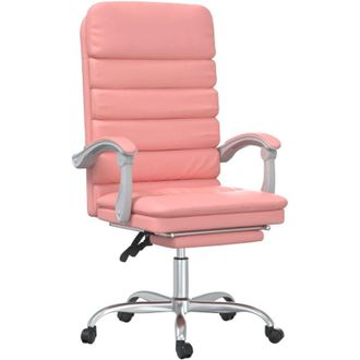 vidaXL Silla De Oficina Reclinable Masaje Cuero Sint&eacute;tico Rosa Vidaxl