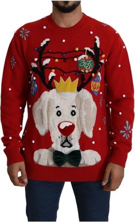 Dolce & Gabbana Trui met ronde hals - Heren - Cashmere truien - Rood - XS - Kasjmier - Truien & Vesten