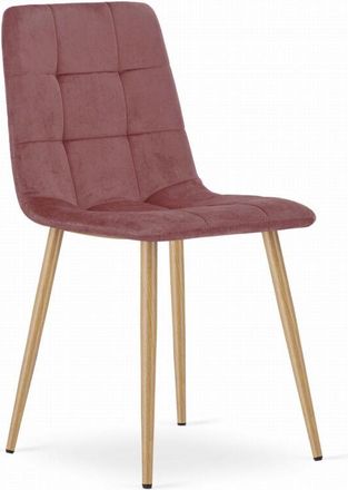 OEM Silla Kara - Terciopelo Rosa / Patas Color Madera X 1