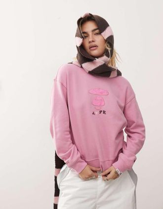 Aape By A Bathing Ape AAPE By A Bathing Ape - Felpa rosa con logo