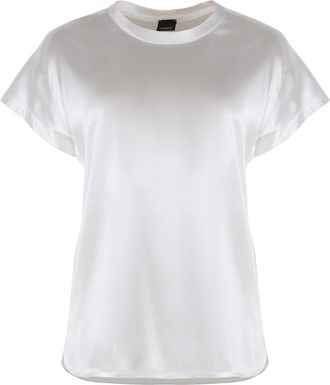 Pinko Farida Blouse - Dames - T-shirts - Wit - XL - Satijn - Tops