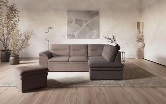 Cotta Ecksofa »Leandra L-Form« wahlweise mit Bettfunktion & Bettkasten