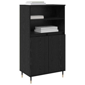 Berkfield Home Highboard with Shelf with Storage with Door Black Engineered wood