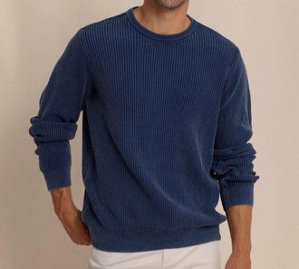 Southern Tide Carrington Garment Dyed Crew Sweater In Dress Blue