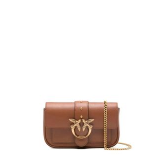 Pinko Shoulder Bags, female, Brown, Size: ONE SIZE Love One Pocket